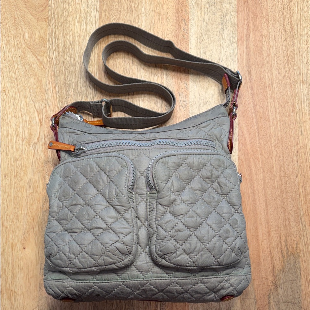 MZ Wallace Mia Quilted Crossbody Bag in Gray - Picture 4 of 6